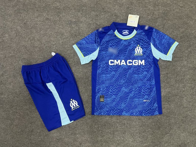 Kids-Marseilles 25/26 Third Blue Soccer Jersey